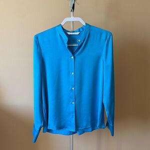 Mango Vibrant Blue Button-Down Shirt